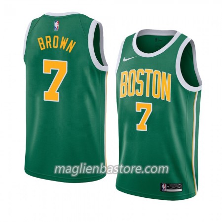 Maglia NBA Boston Celtics Jaylen Brown 7 2018-19 Nike Verde Swingman - Uomo